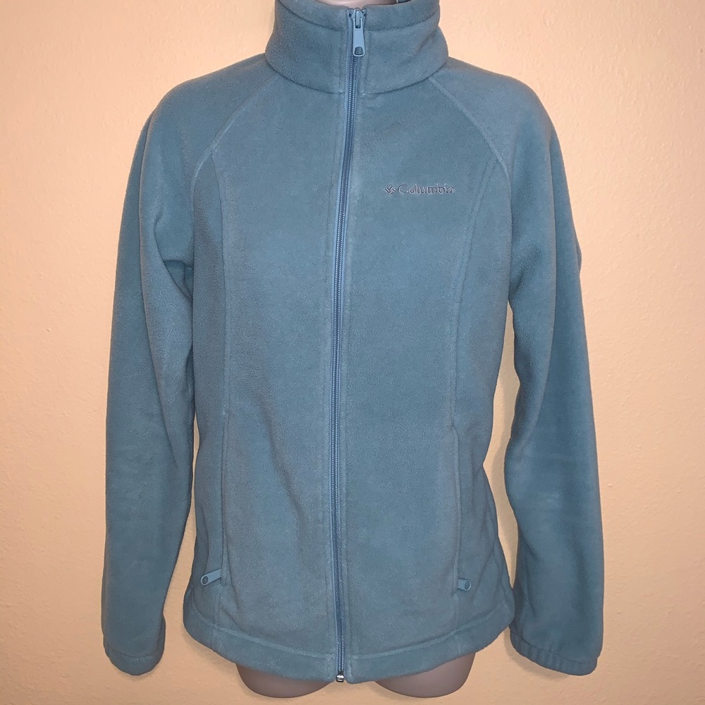 Columbia Women's sz S Sawyer Rapids 2.0 Fleece Jacket Mint Blue Warm Full Zip